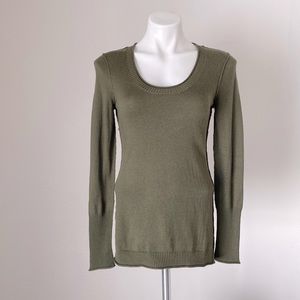 ANN TAYLOR LOFT Crew Neck Long Sleeve Green SWEATER Size XS